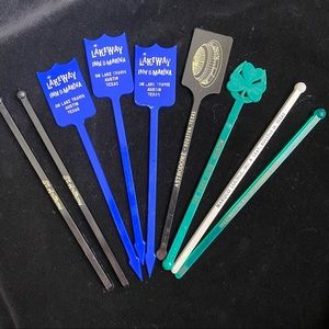 Lot of 9 Vintage Texas Hotel, Restaurant, Stadium & Bar Swizzle Sticks/Stirrers
